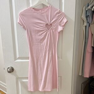 SKIMS COTTON JERSEY HEART DRESS CHERRY BLOSSOM